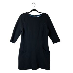 Boden Black Ottoman Ribbed Shift Dress Pockets WH716 - US 10R / UK 14R
